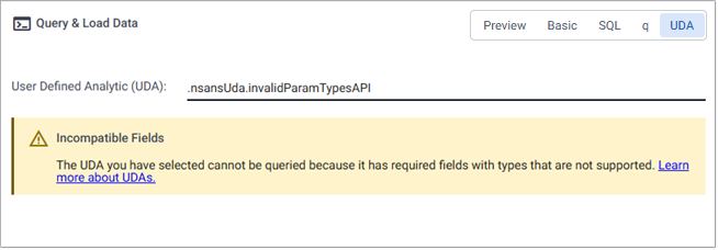 UDA incompatible fields