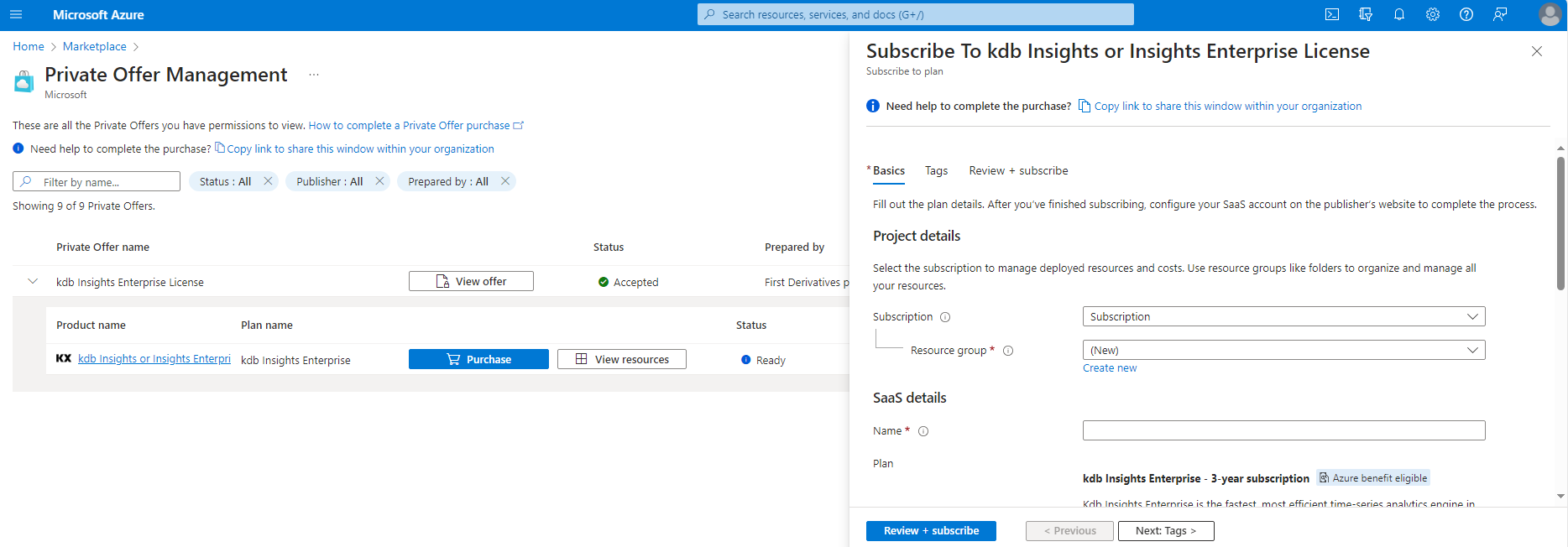 Private Offer Purchase