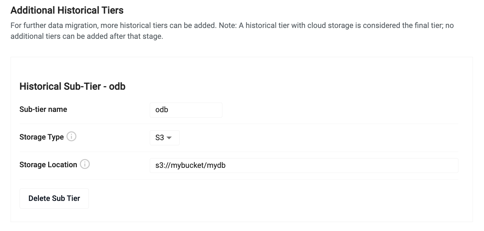 Additional object storage tier