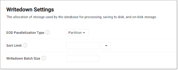 Writedown advanced settings