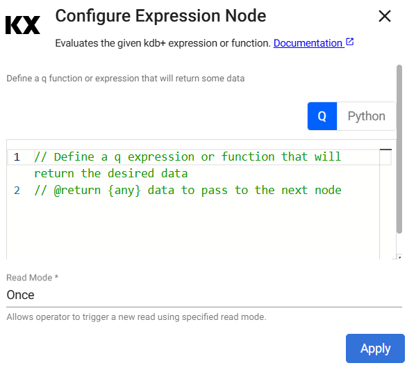 Expression reader properties