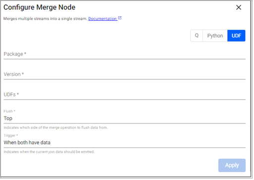UDF Merge properties