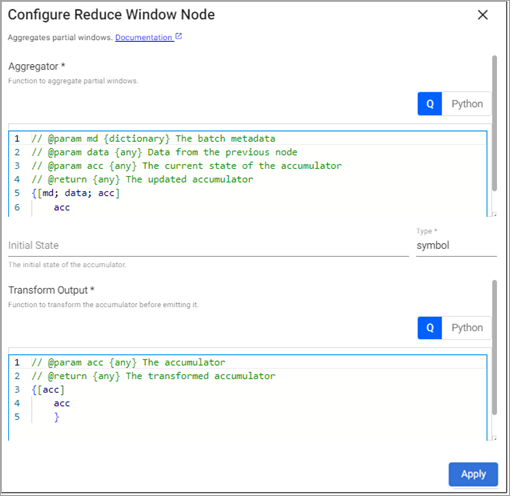 Reduce node properties