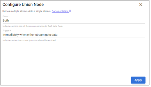 Union node properties