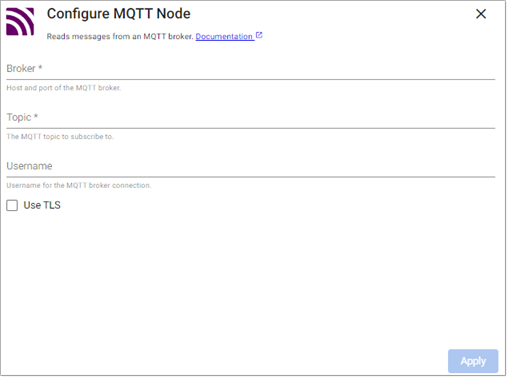 MQTT reader properties