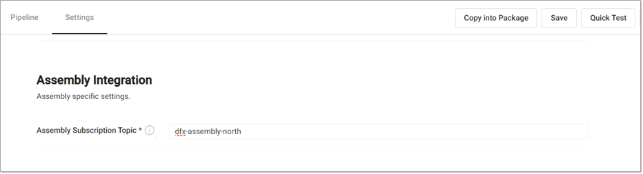 Deploy dialog assembly integration