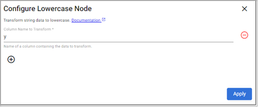 Lowercase operator with column y