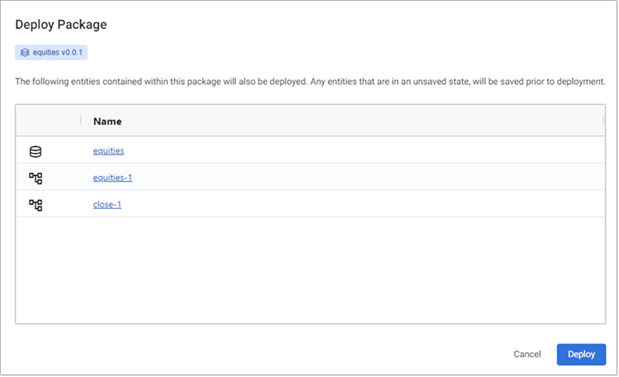 Deploy equities package