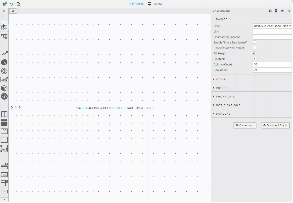 Click-and-drag a component into the workspace.