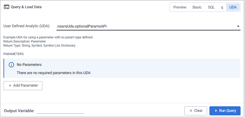 UDA with no required parameters