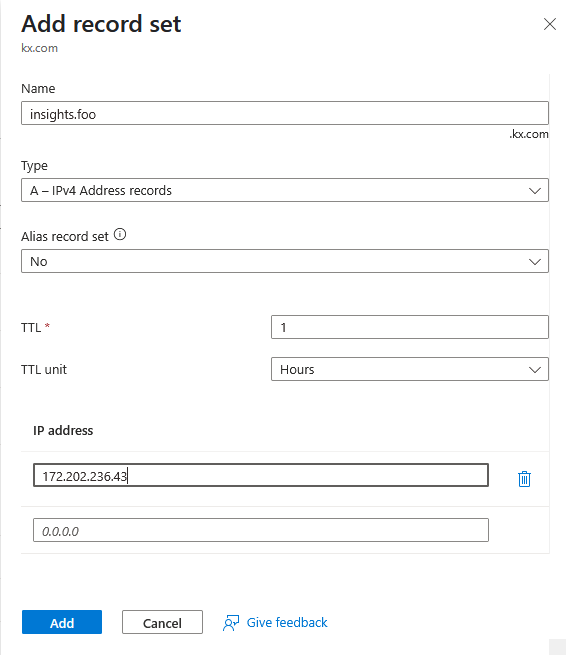 Azure DNS example