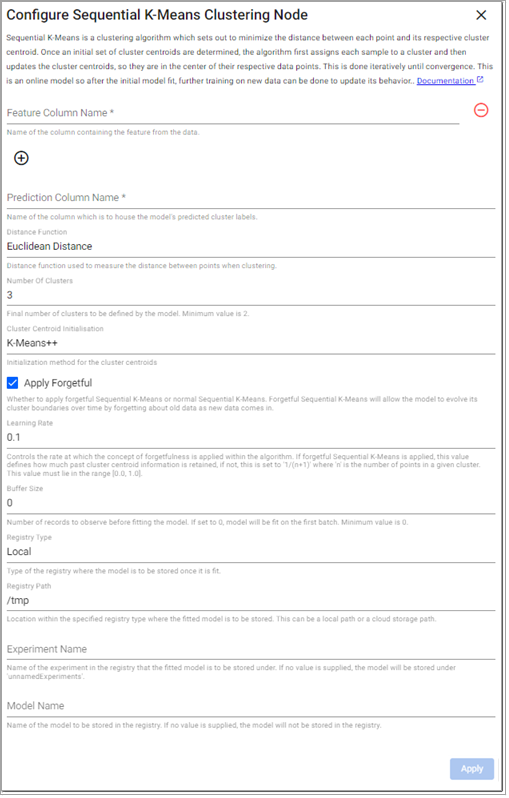 Sequential K-Means Clustering