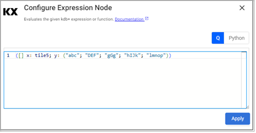 Expression reader with Q code