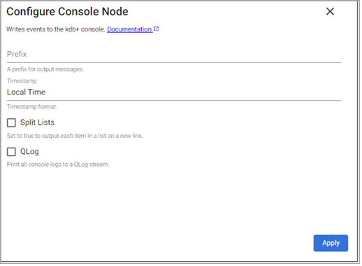 Console writer properties