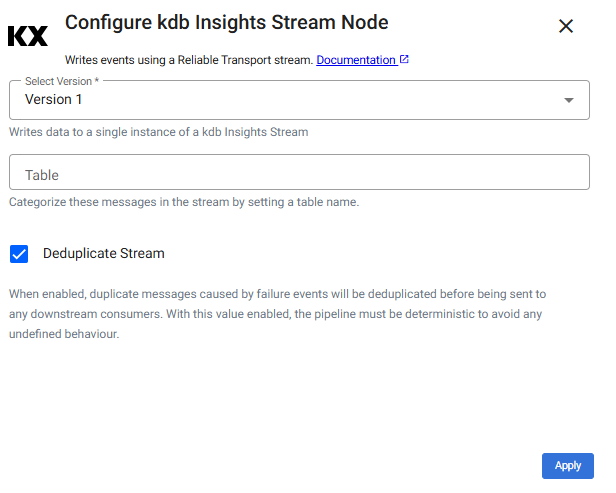 Stream writer properties