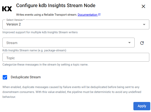 Stream writer properties