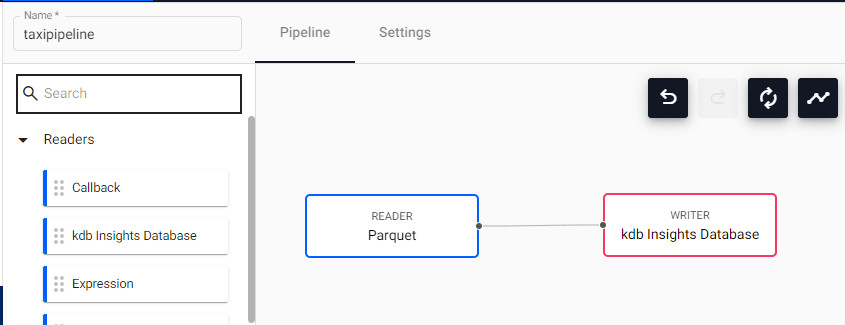 Drag and drop a kdb Insights Database node