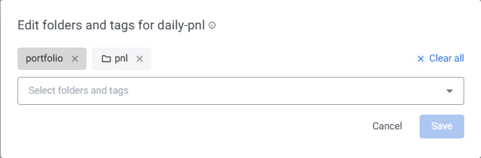 Edit folders and tags