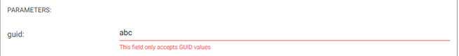 Invalid parameter value