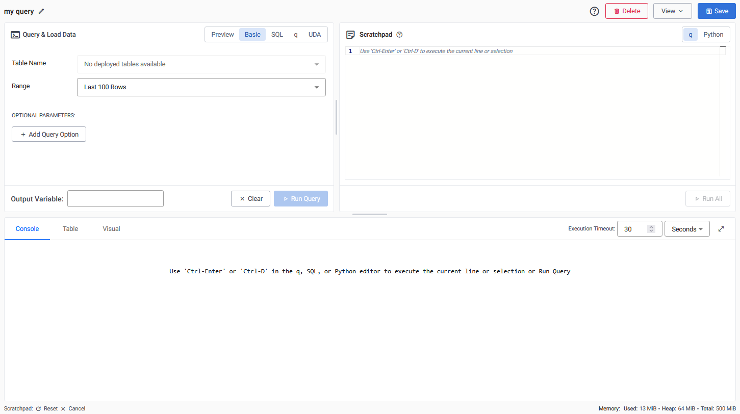 Query window