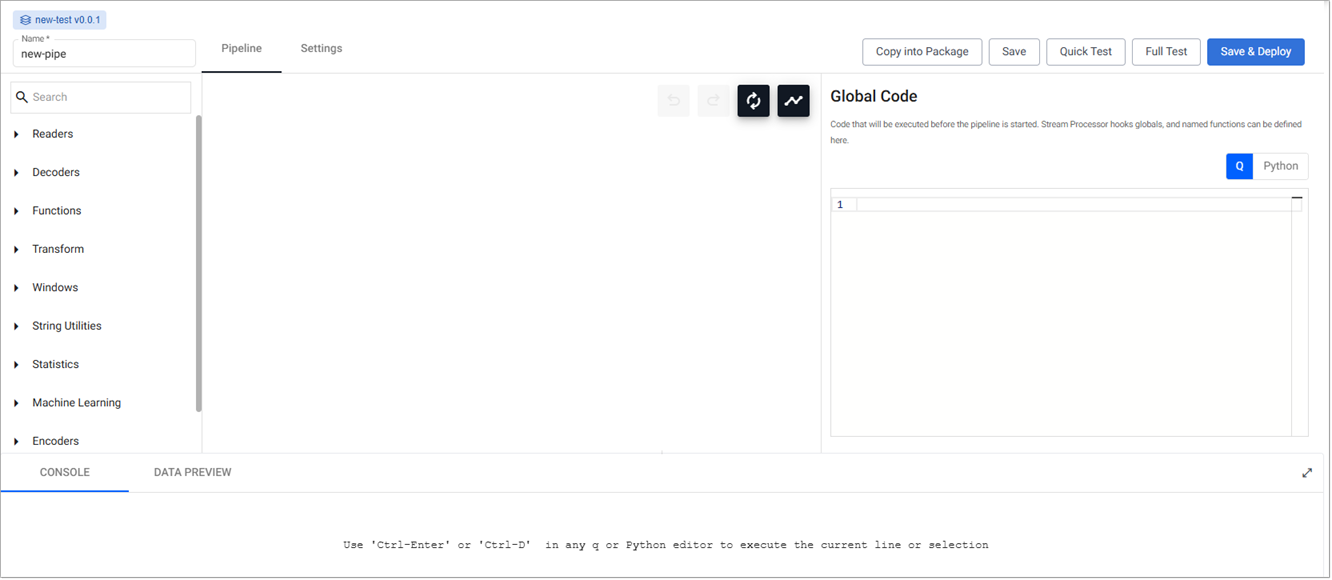 pipeline editor.