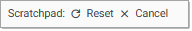 Reset and cancel buttons