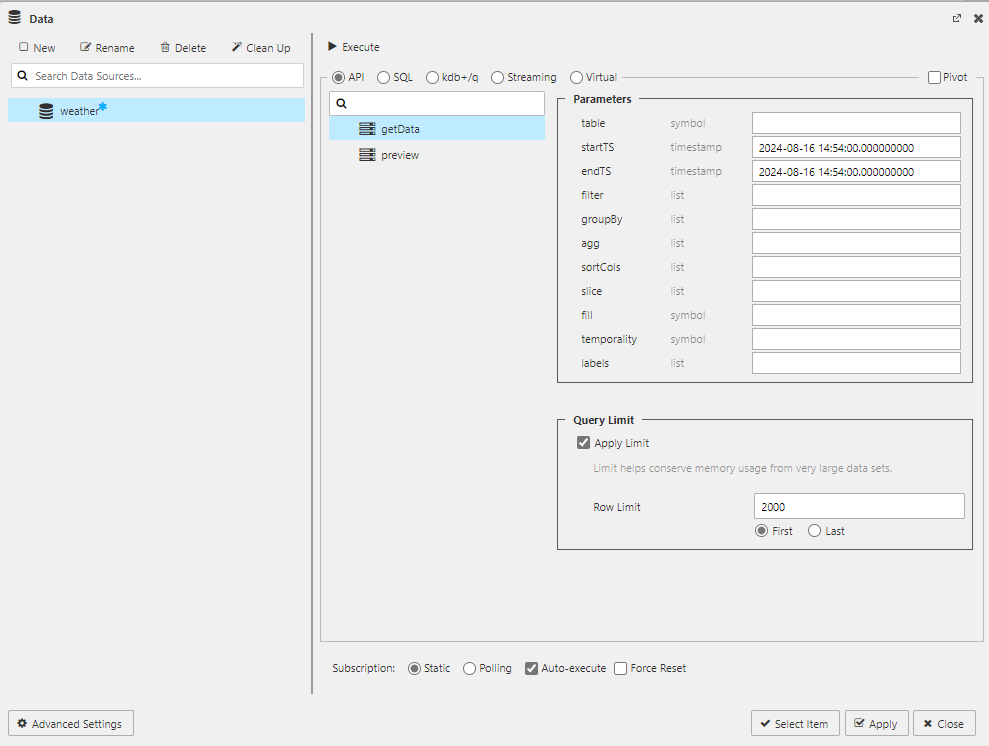 Data Source New