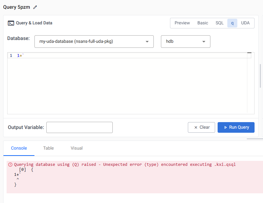 qSQL backtrace in the Query Window