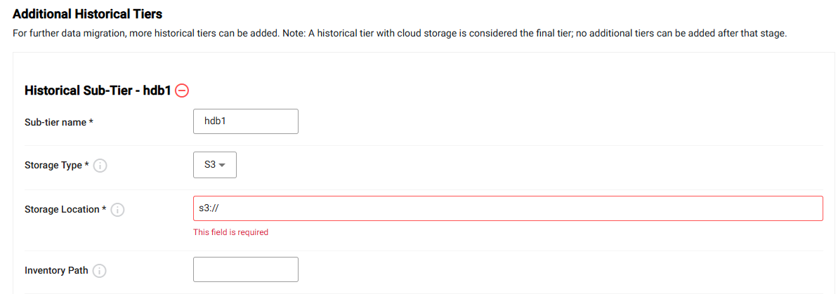 Additional object storage tier