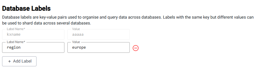 Database labels