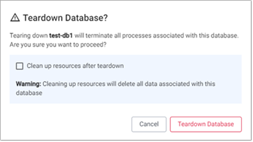 Teardown database