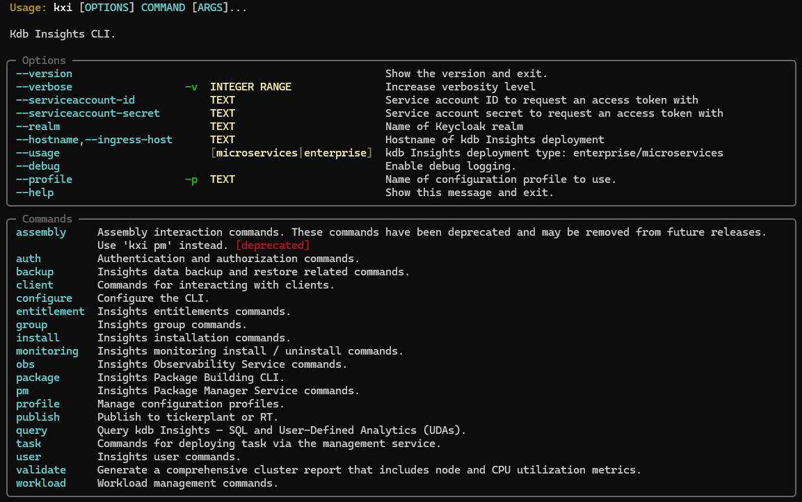 KXI Command Line Interface