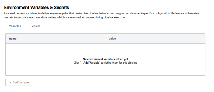 Pipeline variables