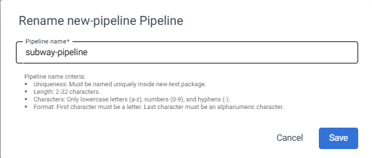 Rename pipeline