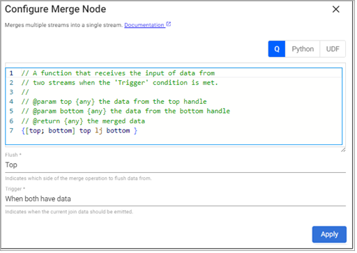 q Merge properties