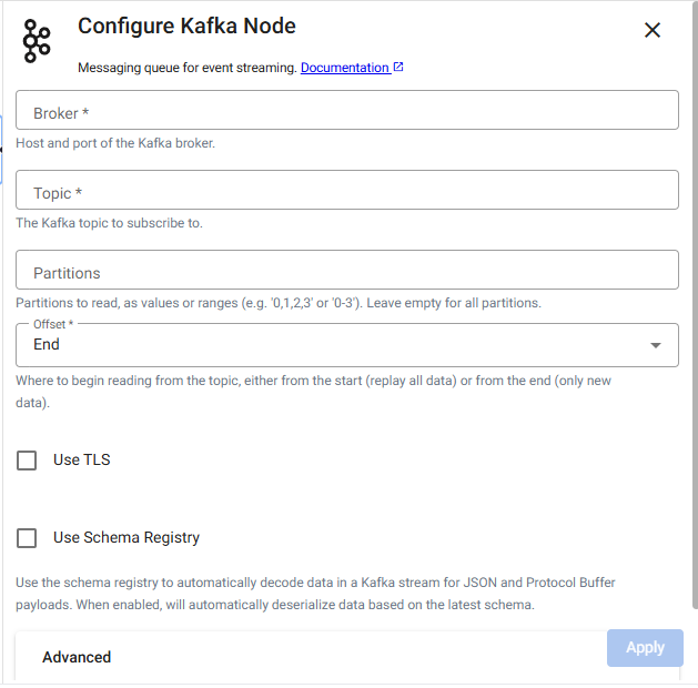 Kafka reader properties