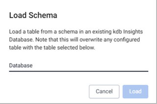 Load schema dialog