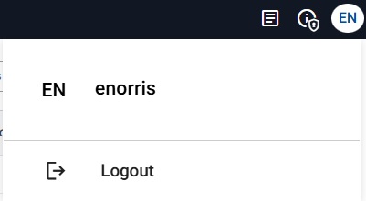 User profile menu