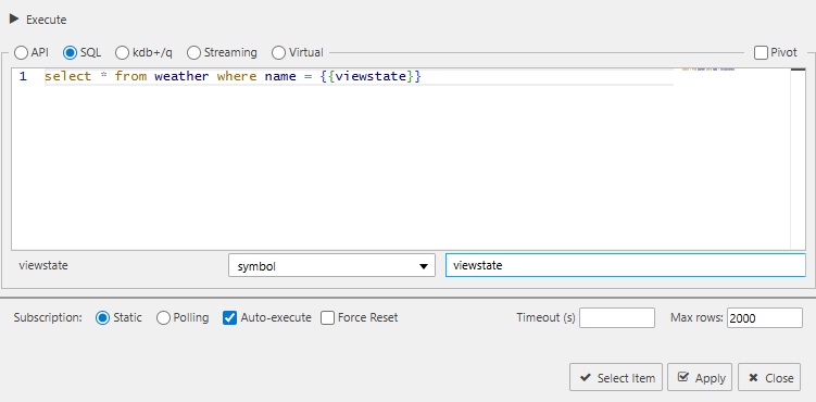 A mapped viewstate for SQL.