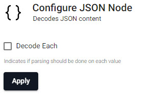 JSON Decoder node properties.