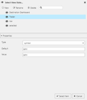 View states are used to store dynamic values which can be used by components and queries.