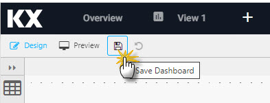 Click the save icon to retain your view in kdb Insights Enterprise.
