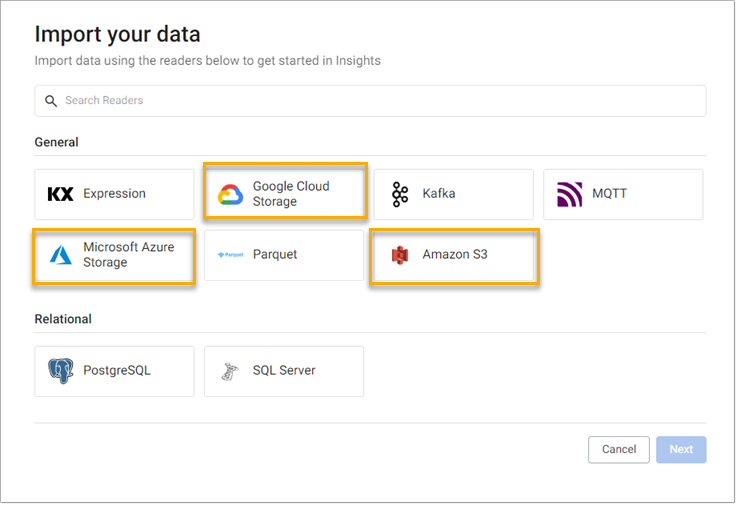 Select from one of the Cloud providers.