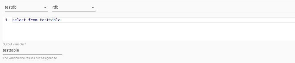 A simple `q` query returns data to an output variable.
