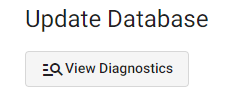 Access diagnostics from the database editor view.