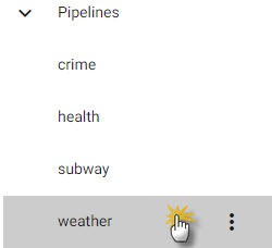 Select the pre-configured `weather` pipeline to get data without doing an import.