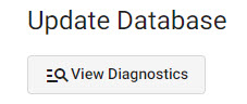 Access diagnostics from the database editor view.