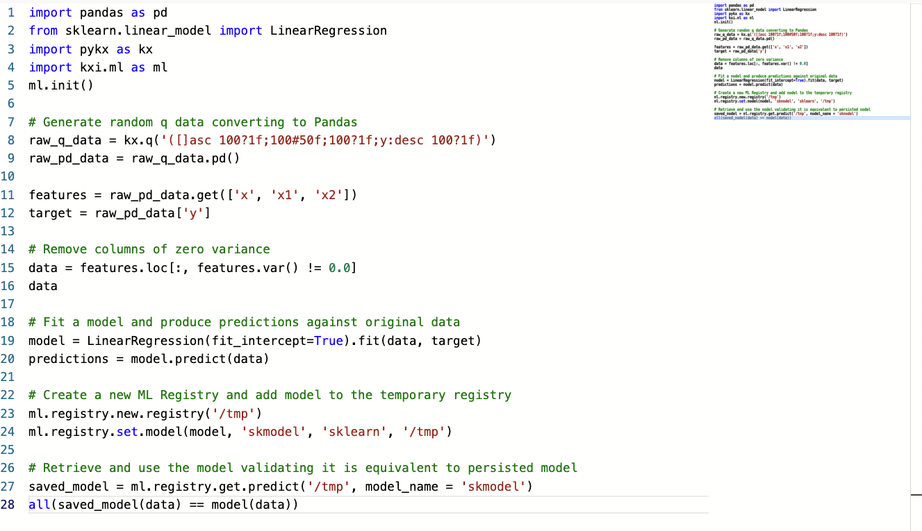 python ml functionality