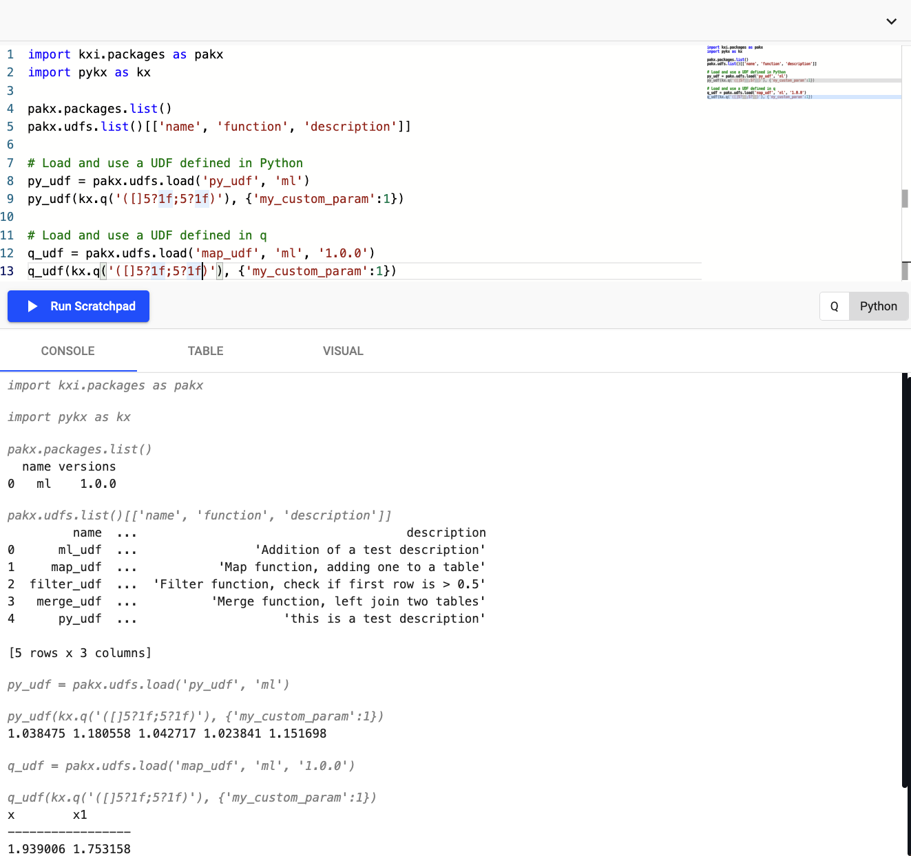 python packages functionality