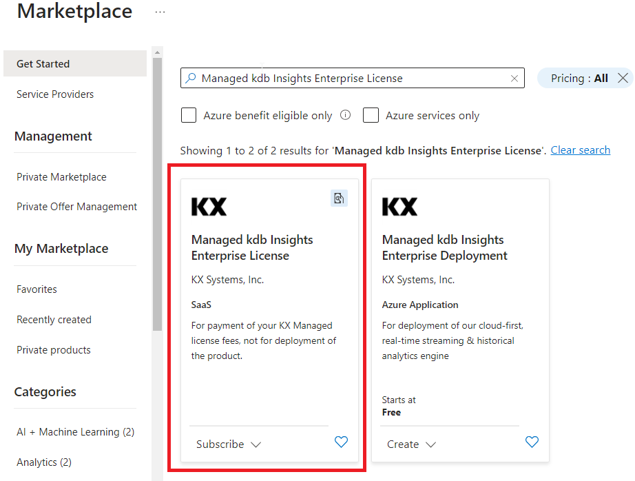 Marketplace offer
